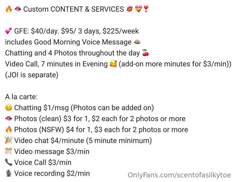 🌹 My New List of *Custom Content & Services* 🌹