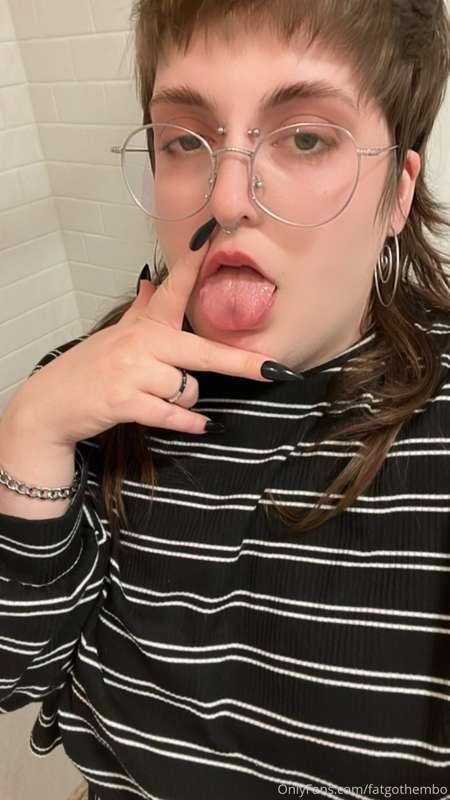 Goth slut patiently waiting til the next time they get to ea..