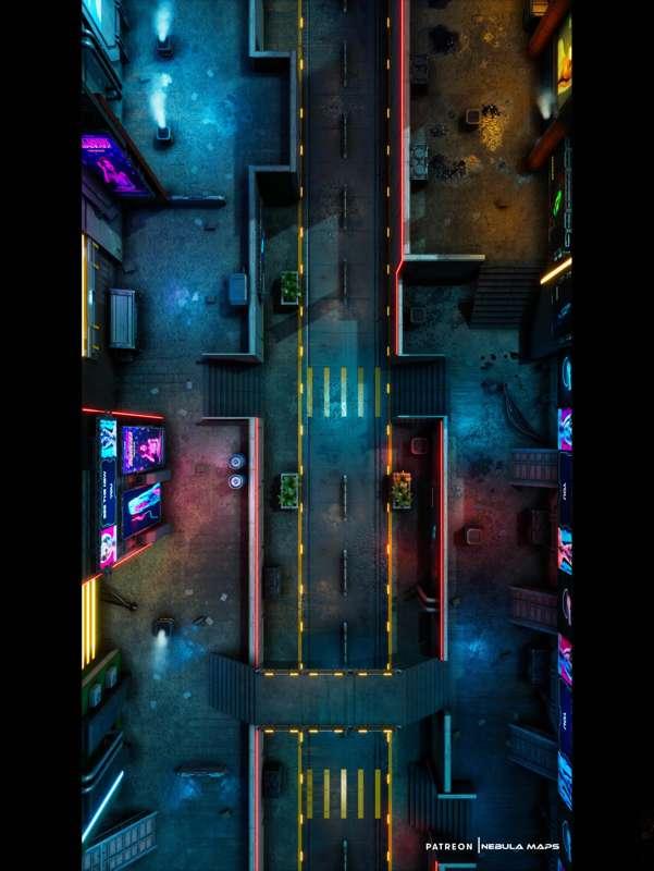 Cyberpunk Street Crossing (27x48)