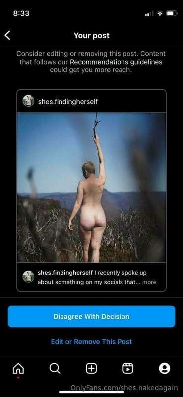 ANOTHER IMAGE flagged on Instagram for 'sexual solicitation'..