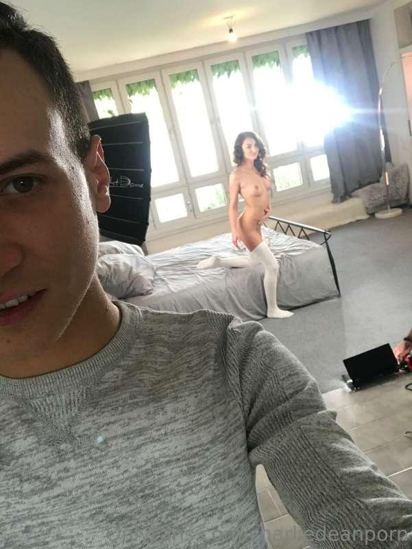 Me and @katyroseoffic in the background
Photoshoot before th..