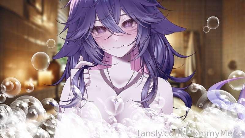 ♡ Huh? You wanna get in the bath too? ♡

Come on in then baby ♡

The waters warm ♡