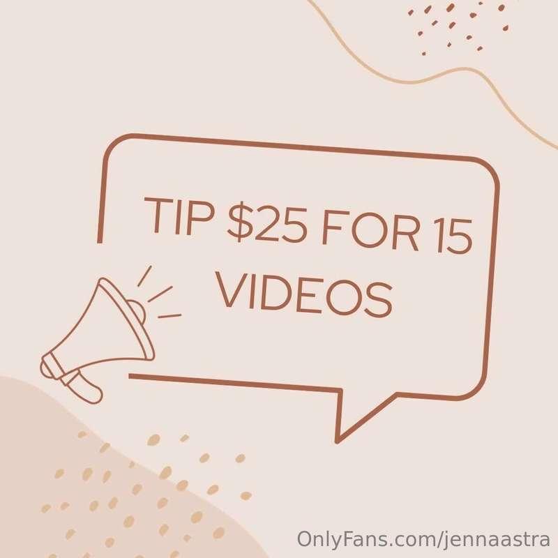 🆘 FIRST FAN TO TIP $25 GETS 15 (yes 15) FULL LENGTH VIDEOS!!..
