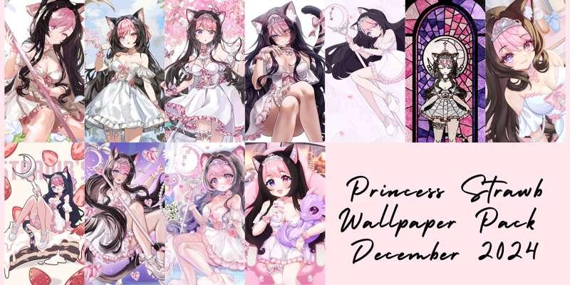 11 Pack Princess Strawb Phone Wallpapers HD 👑🎀 