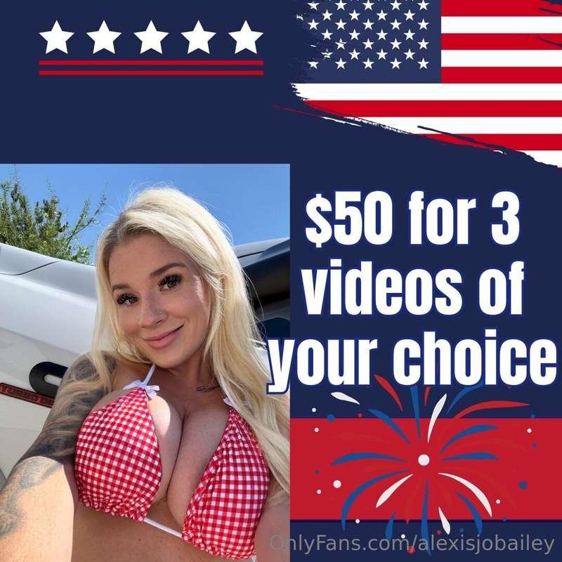 🇺🇸TODAY ONLY🇺🇸 Fourth of July sale. Tip $50 & message me whi..