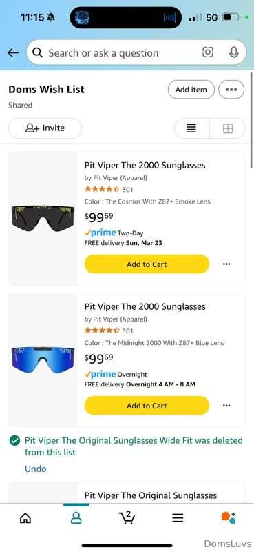 Trying to collect all the colors of the pit vipers sunglasse..