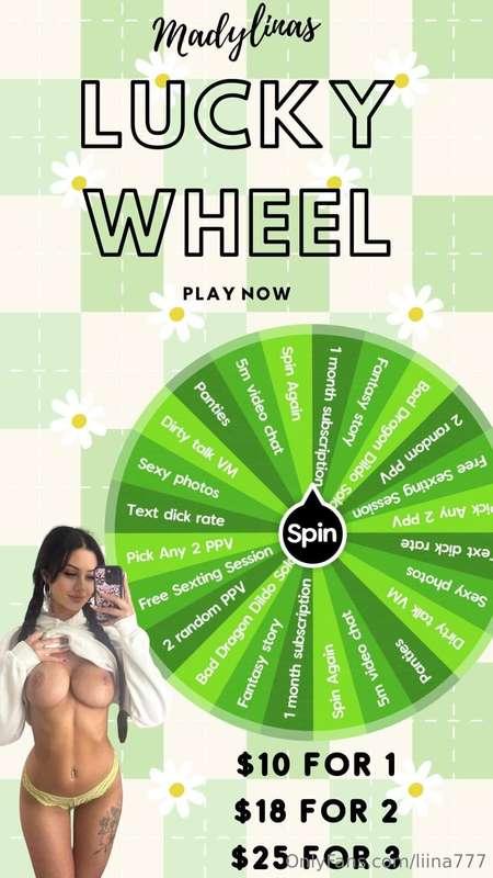 Don’t forget to play my new spin wheel!! In your DM’s now 🤍 ..