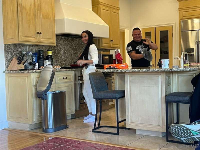 When my Agent Mark and his son came to visit me….breakfast i..
