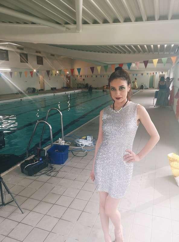 Ready for my underwater shoot. First outfit and make-up read..