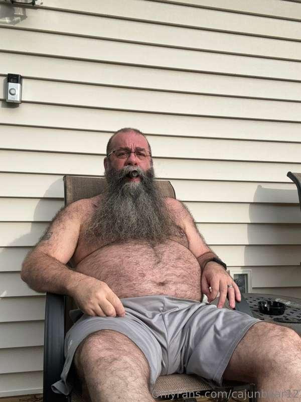 Enjoying a cool afternoon and a little nub cigar