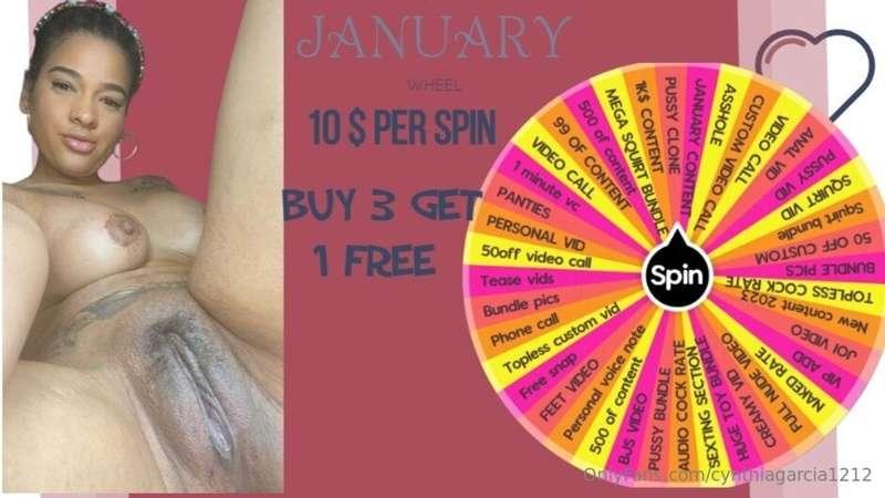 JANUARY WHEEL SPIN 🔥 Brand new wheel for January 2024 with t..