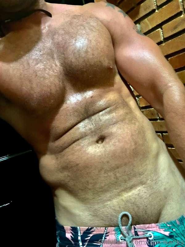 Working up a sweat before I get in the water. Anyone wanna j..