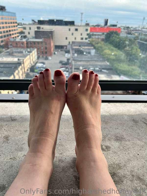 Just took my shoes and socks off after a long day on my feet..