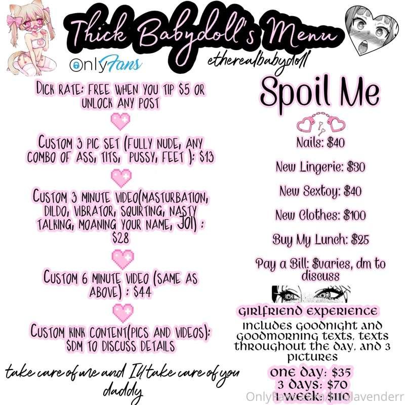 My menu of other services ♡