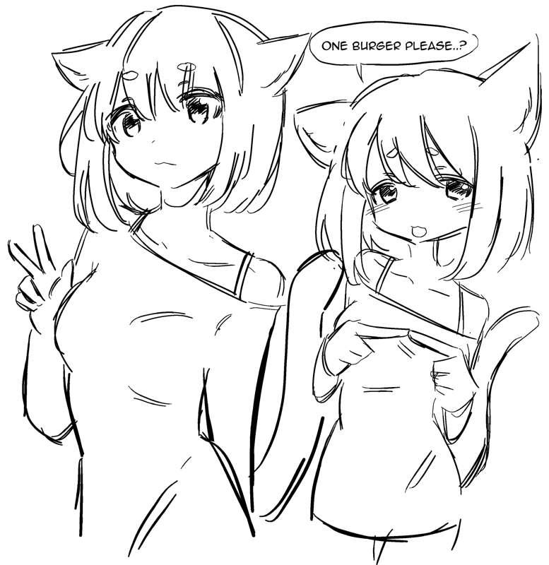 weekly doodle: cat girl sketch!