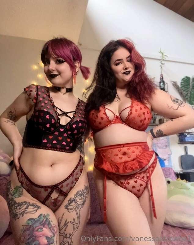 Happy Valentine’s Day from your two favourite Goth girls!! @..
