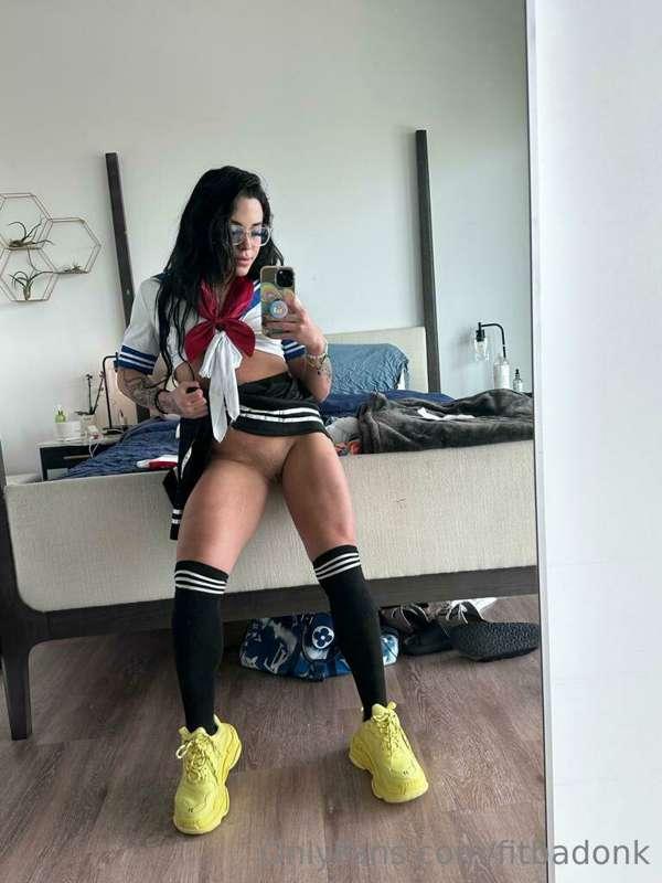 Tight uniform, short skirt, and soaking wet — must’ve been t..