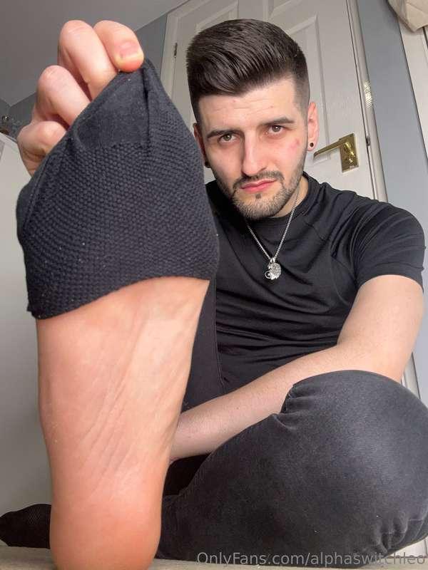 Peeling off these sweaty socks just sock you can have a lick..