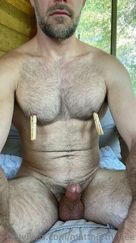 Trying out some more nipple play while I stroke. It feels re..