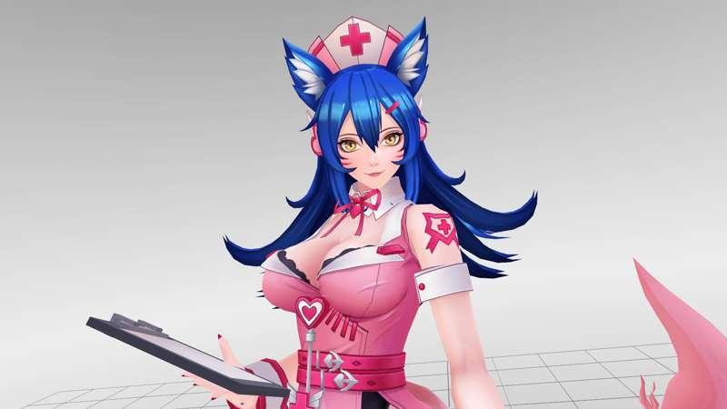 MMD Ahri concept Nurse