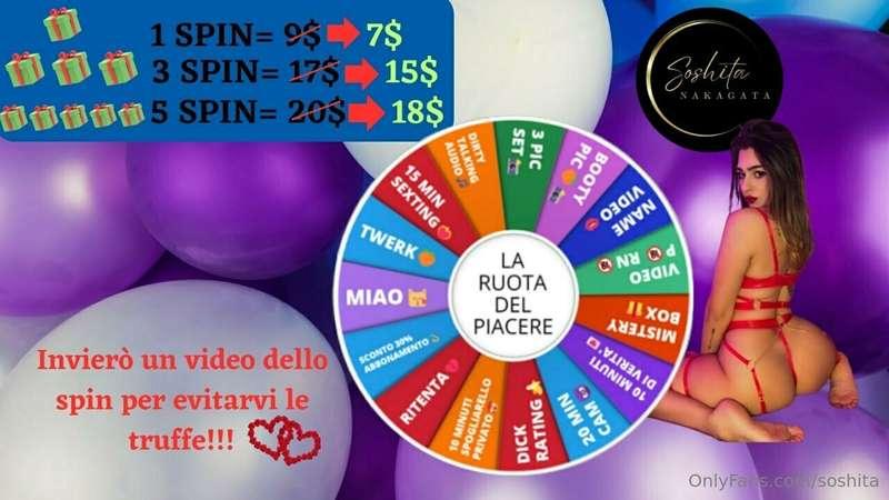 ***TORNA LA TUA RUOTA DEL PIACERE PREFERITA***
*Puoi vincere..