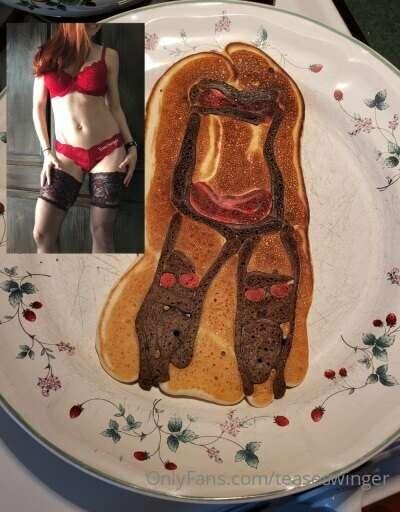My friend made me long distance pancakes to match one of his..