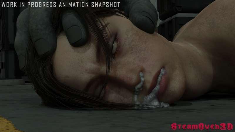 Claire Redfield dominated by Mr. X (Part 2) (WIP animation stills)