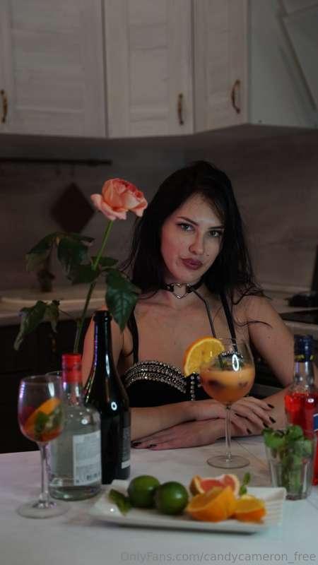 Sipping on delicious cocktails and savoring a romantic dinne..
