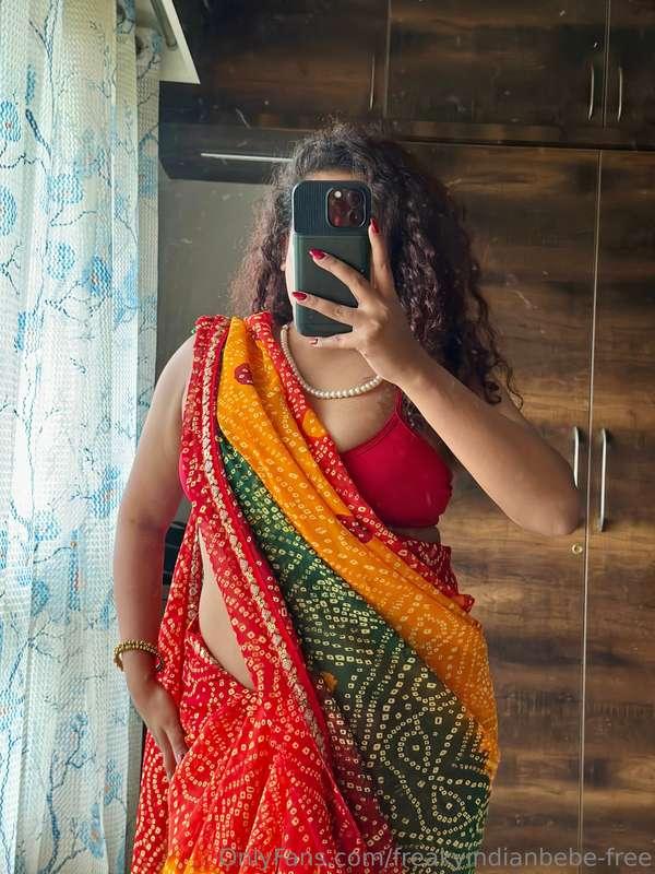 Brown skin + red saree = dangerous combo 🔥 