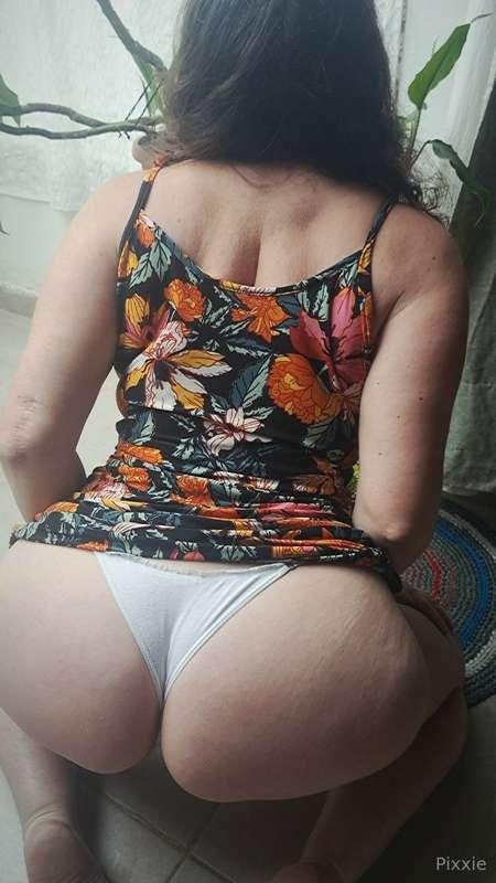 Maybe I'm fixing the plants and need to lift my dress, maybe..