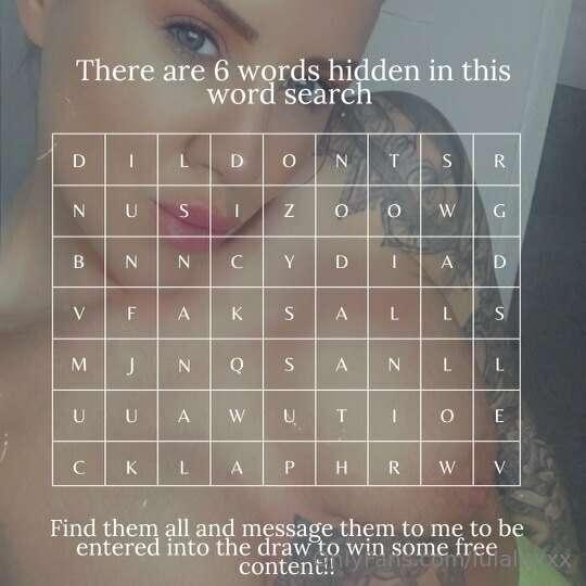 Find all 6 words and Dm me with them for a chance to be ente..