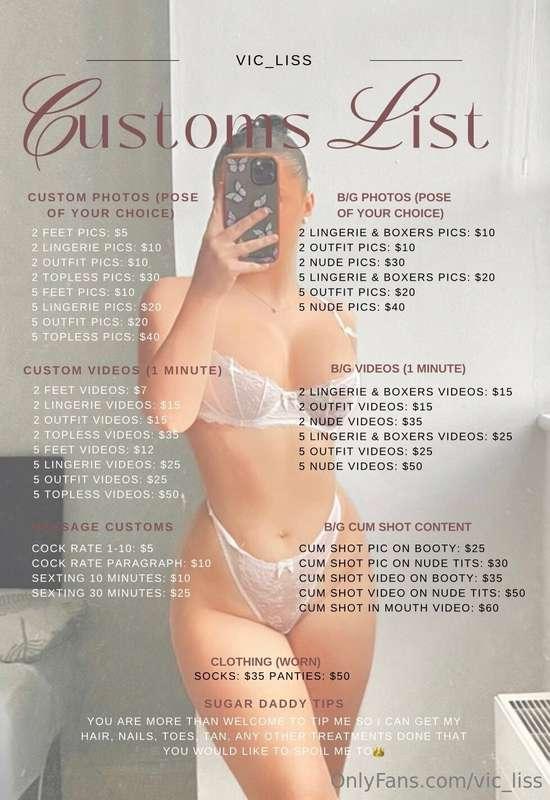 Replying to all messages tonight, if you want any customs le..