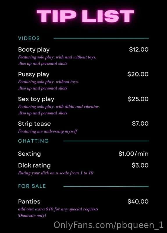 Hi Sexys here’s the new tip list x