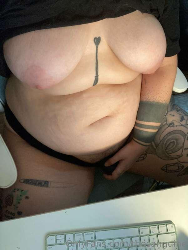 the joys of working from home, is that i can cum at work and..