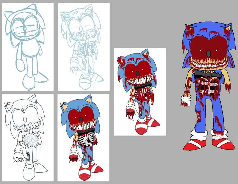 Nightmare Salvage Sonic - Drawing Process