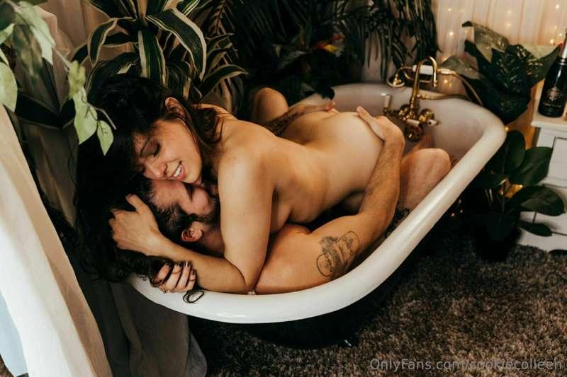if things get messy, glad we're already in a tub for a clean..