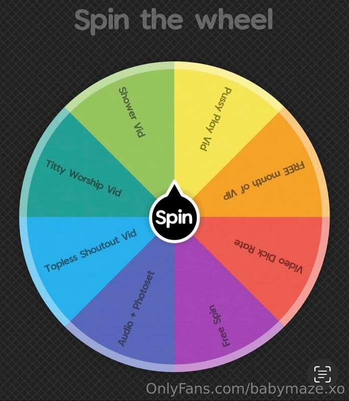 My first ever **spin the wheel** Just tip and I'll spin the ..