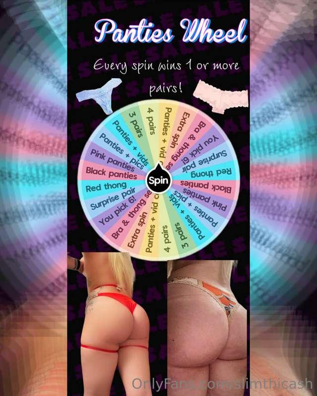 ## 👙 GODDESS WORN PANTIES -WHEEL 💦

***Every spin WINS at le..