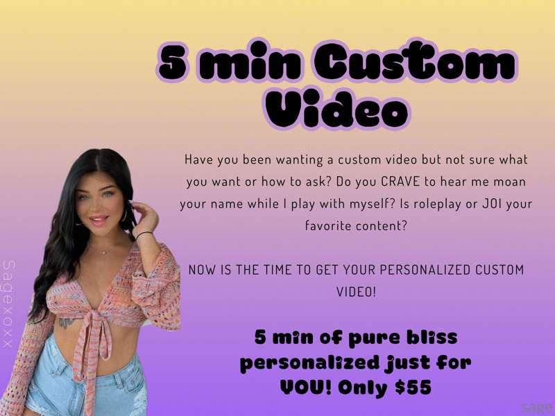 𝟓 𝐌𝐈𝐍𝐔𝐓𝐄 𝐂𝐔𝐒𝐓𝐎𝐌 𝐕𝐈𝐃𝐄𝐎 💜
Have you been wanting a personalized..