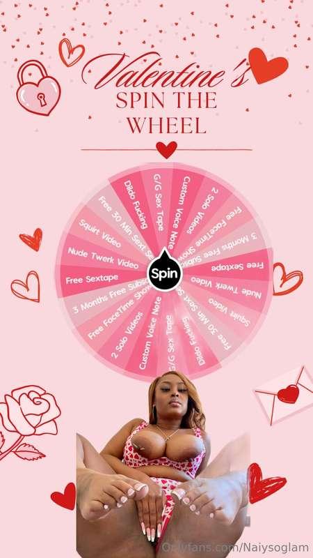 Valentine’s Day Spin the Wheel 💗💗 1 Spin $15💗 2 Spins $25💗 3..