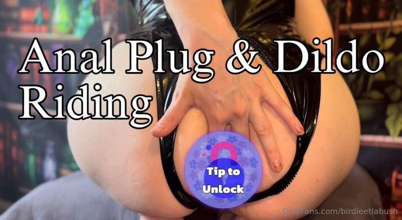 Anal Plug and Dildo Riding in Latex SuitSeeing how much my p..