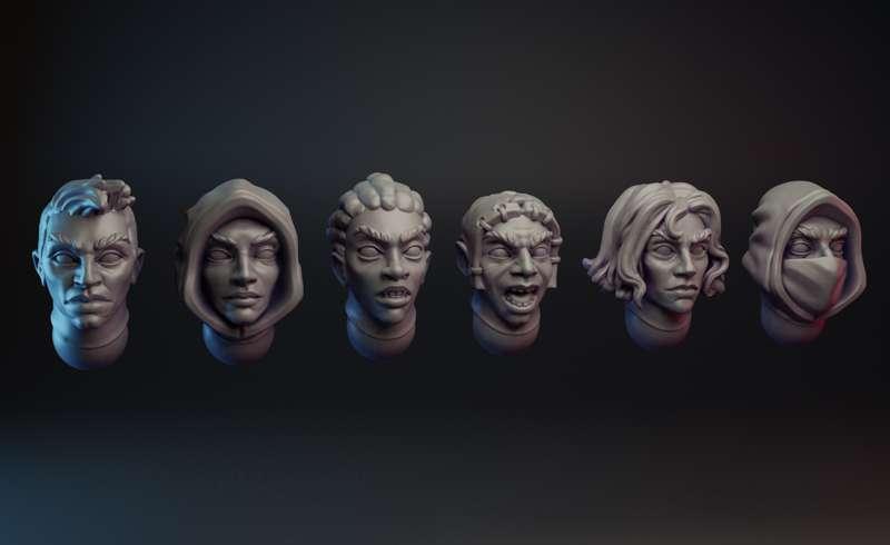 January WIP : Women mercenaries heads options