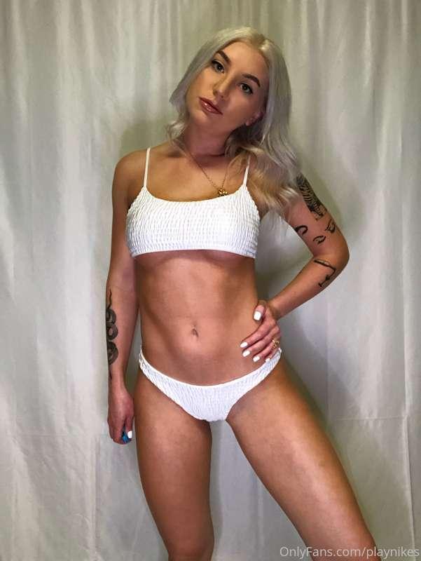 trying on bikinis, as one does in the wintertime