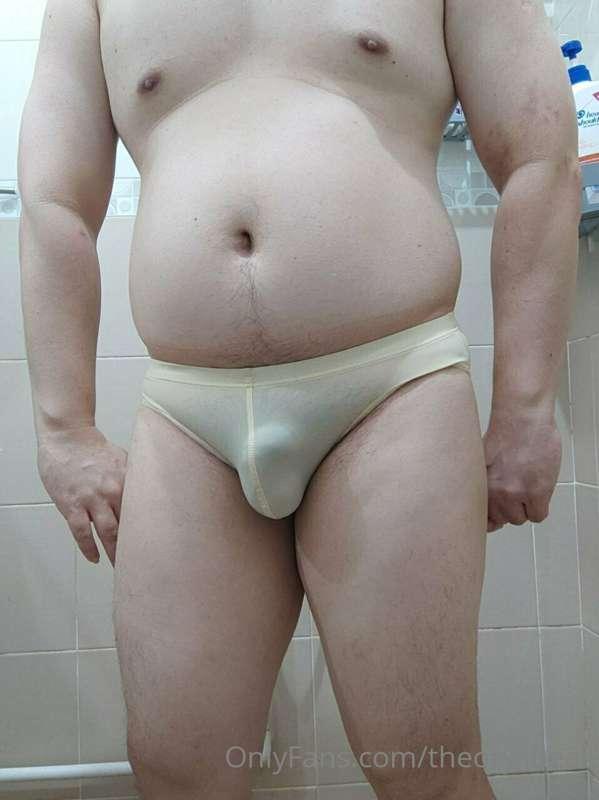 Shower video with undies, no nude.
