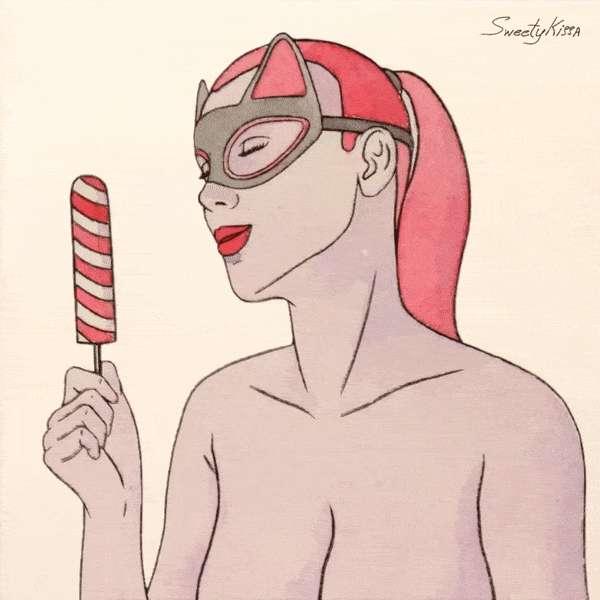 Finished my second animation. It wasn't fast and smooth, but it's moving ☺︎

#lollipop #animation #art #eroticart #artist #nsfwart 