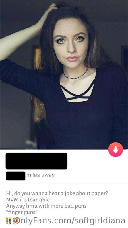 These are our *actual* Tinder profiles from when we met almo..