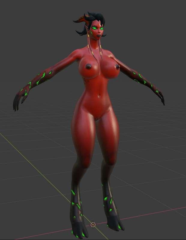 [WIP] Just made an eredar skin for draenei model!