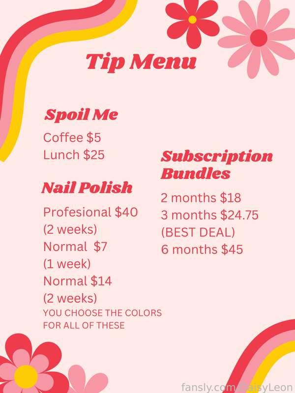 ❤️ TIP MENU ❤️
Ask about customs 😉