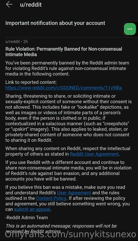 So, i got reported and banned for sharing pictures of myself..