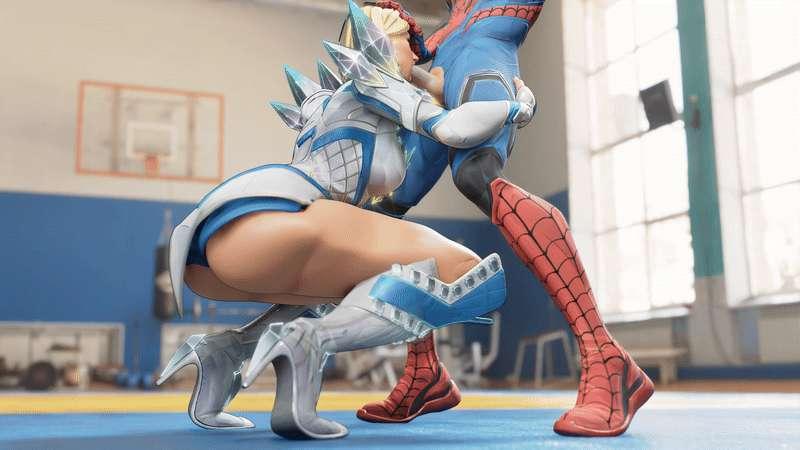 [2$ | Animation] Emma Frost Cleans Out Spidey's Web (1080p)